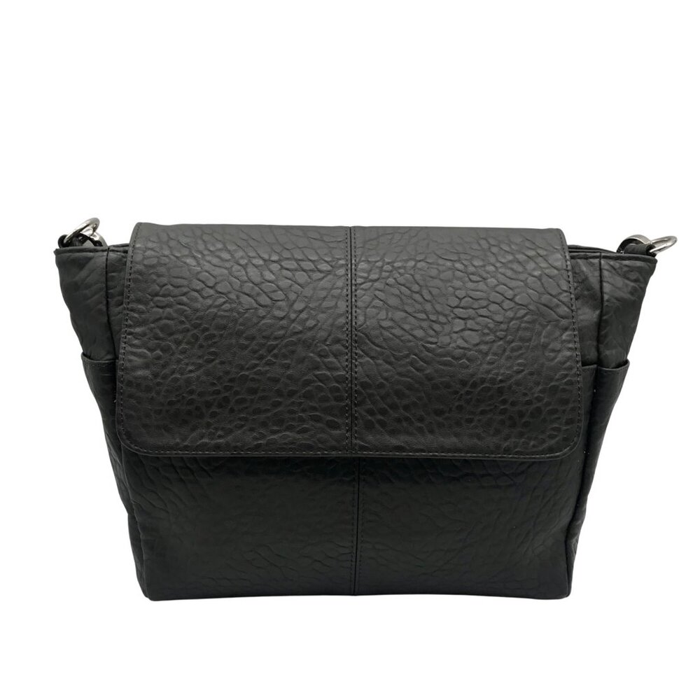 Jewell Grey Faux Leather Shoulder Bag